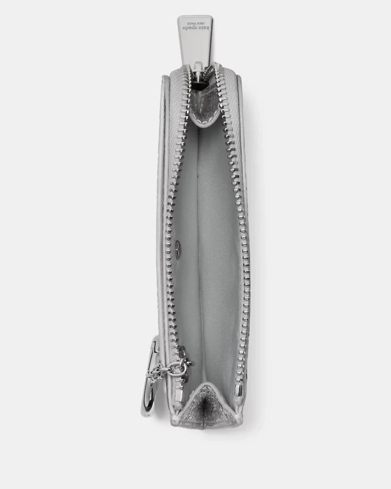 Crinkle Metallic Mini Zip Card Case