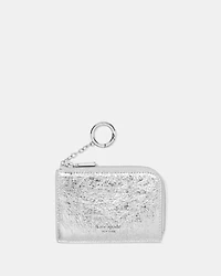 Crinkle Metallic Mini Zip Card Case