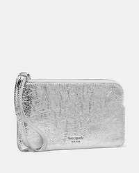 Zippy Crinkle Metallic Wristlet