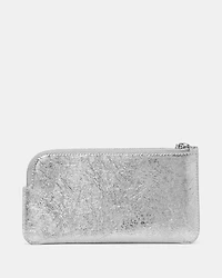 Zippy Crinkle Metallic Wristlet