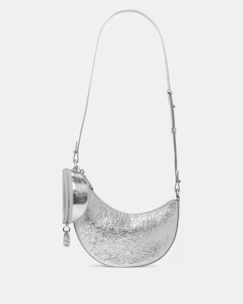 Duo Crinkle Metallic Leather Crossbody Bag