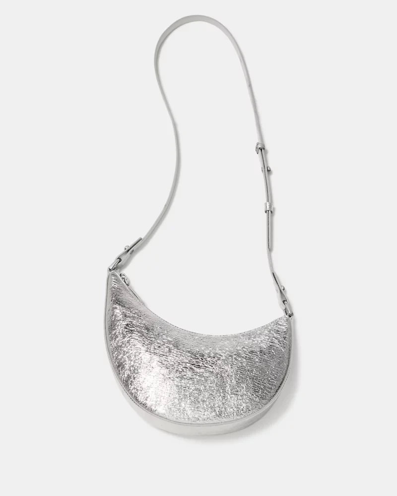 Duo Crinkle Metallic Leather Crossbody Bag