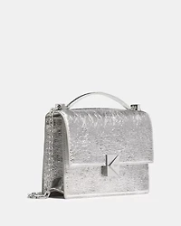Deco Crinkle Metallic Chain Shoulder Bag