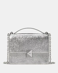 Deco Crinkle Metallic Chain Shoulder Bag