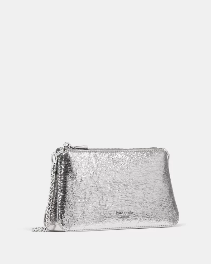 Grace Crinkle Metallic Pochette Bag
