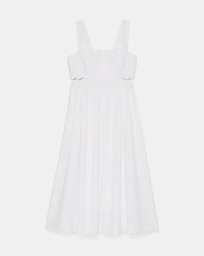 Scallop Open Back Midi Dress