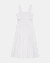 Scallop Open Back Midi Dress