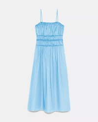 Smocked Strapless Midi Dress