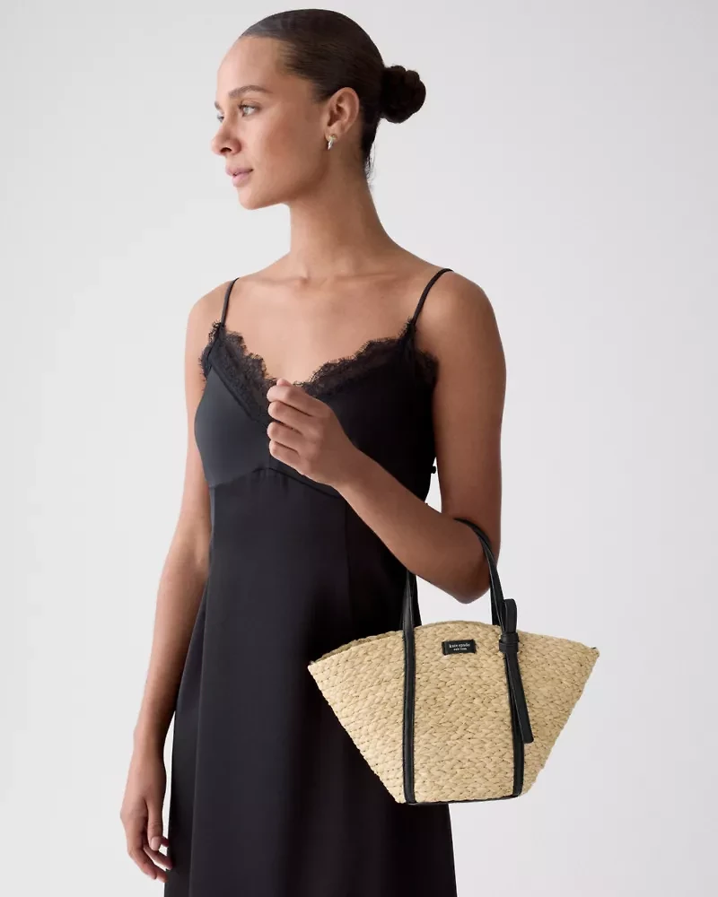 On Purpose Straw Crossbody Tote Bag