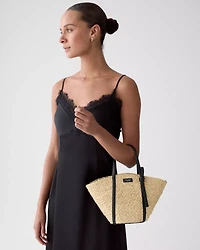 On Purpose Straw Crossbody Tote Bag