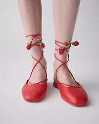 Eloise Ankle Wrap Mule Flat