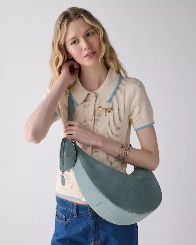 Duo Suede Large Crossbody Bag