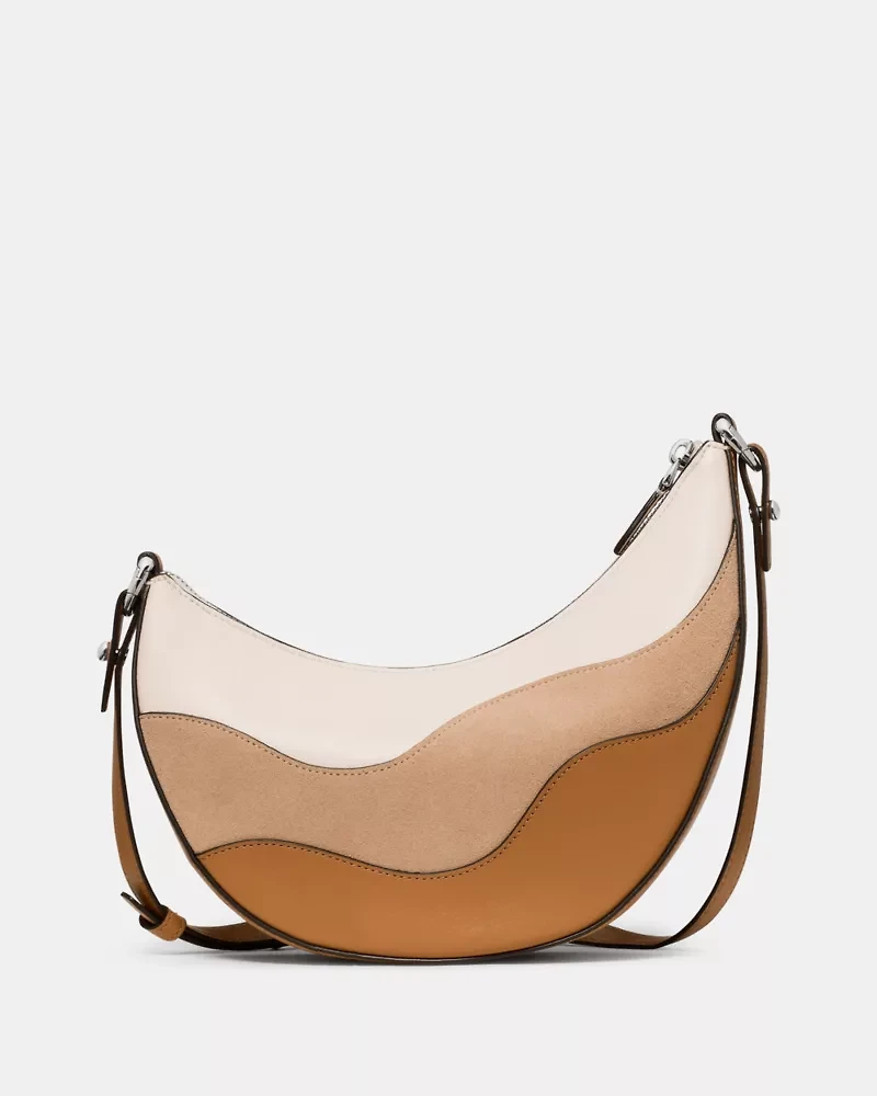 Duo Wavy Suede Crossbody Bag