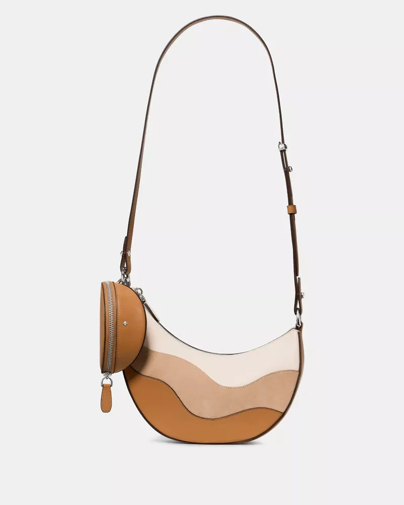 Duo Wavy Suede Crossbody Bag