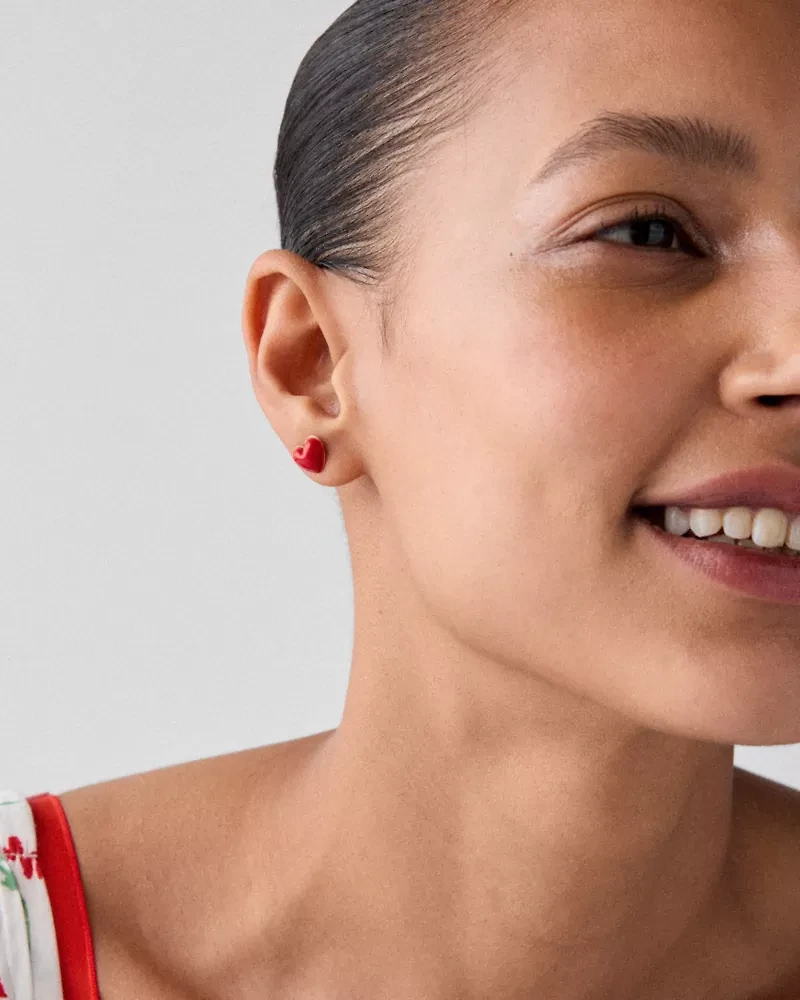 Summer Daze Ladybug Asymmetrical Studs