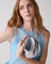 Duo Crinkle Metallic Mini Shoulder