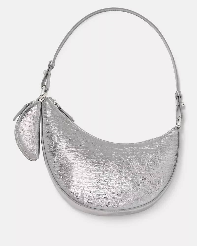 Duo Crinkle Metallic Mini Shoulder