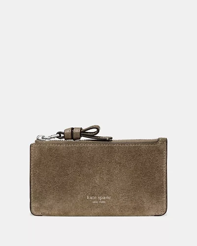 Loop Suede Zip Card Case