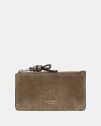 Loop Suede Zip Card Case
