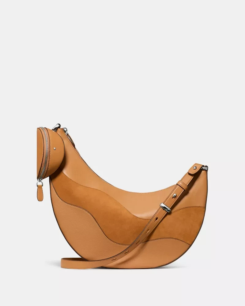 Duo Wavy Suede Large Crossbody Bag