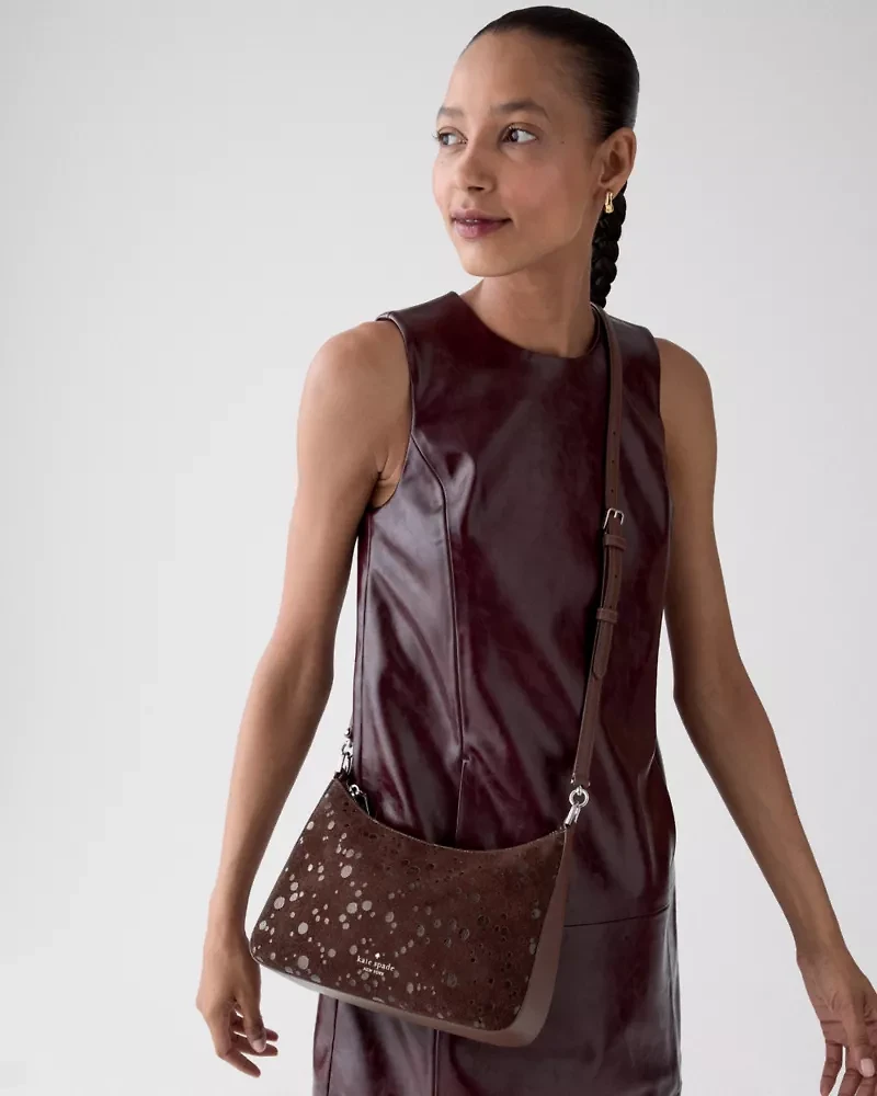 Margot Suede Dots Medium Shoulder Bag