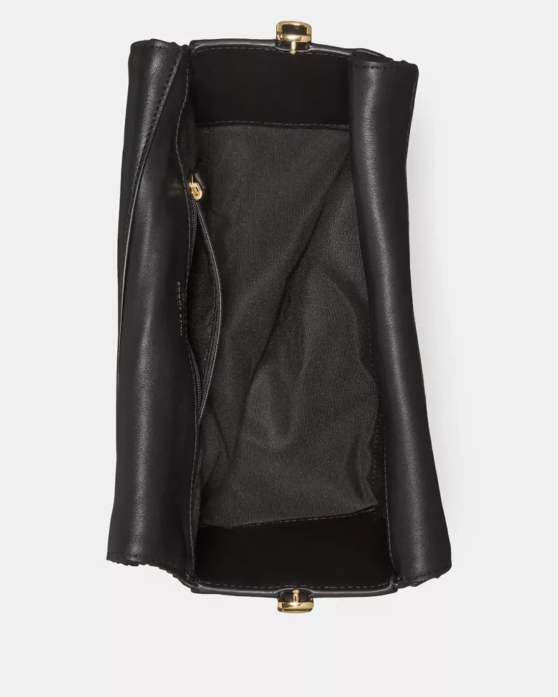 Deco Pleated Twisted Flap Shoulder Bag
