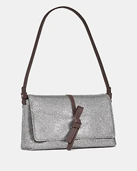Loop Metallic Dot Suede Small Flap Shoulder Bag