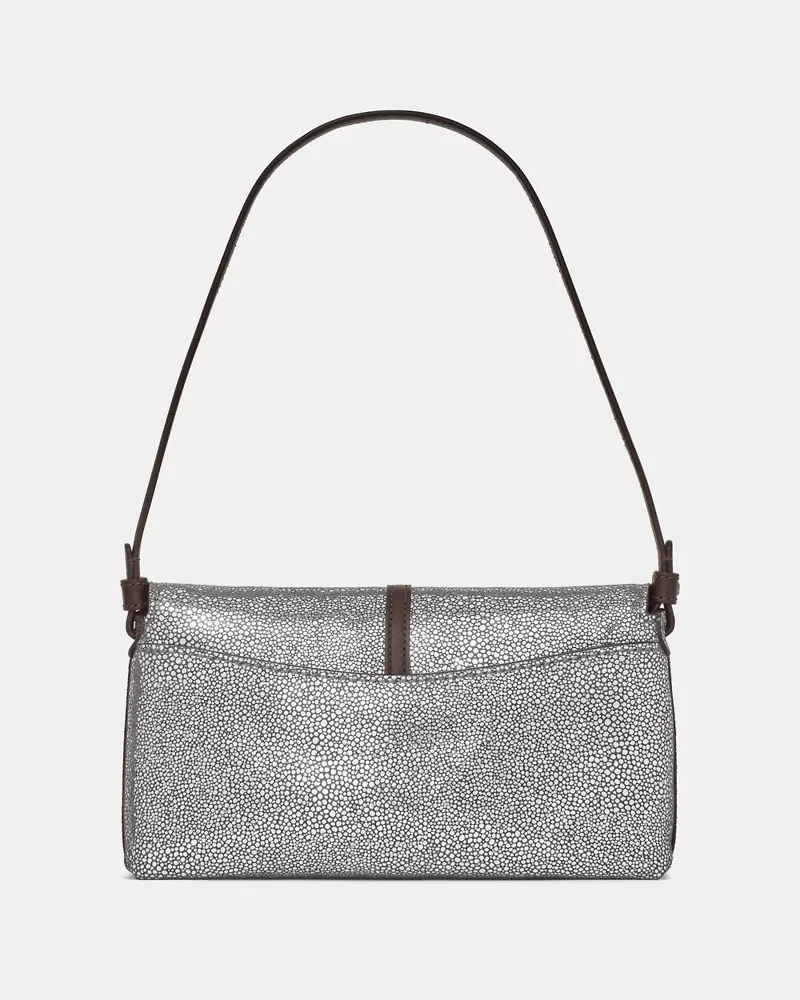 Loop Metallic Dot Suede Small Flap Shoulder Bag