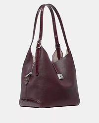 Deco Croc Embossed Large Shoulder Bag
