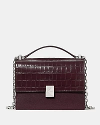 Deco Croc Embossed Chain Shoulder Bag