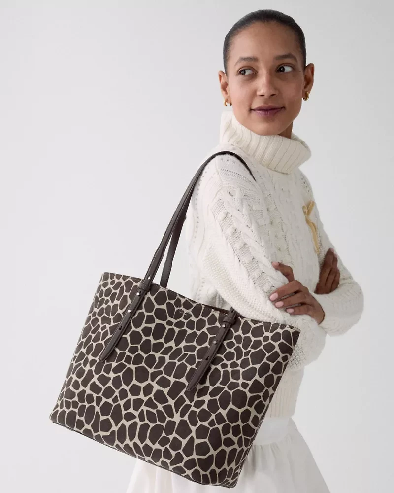 Do It All Giraffe Suede Large Tote Bag