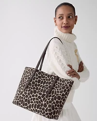 Do It All Giraffe Suede Large Tote Bag