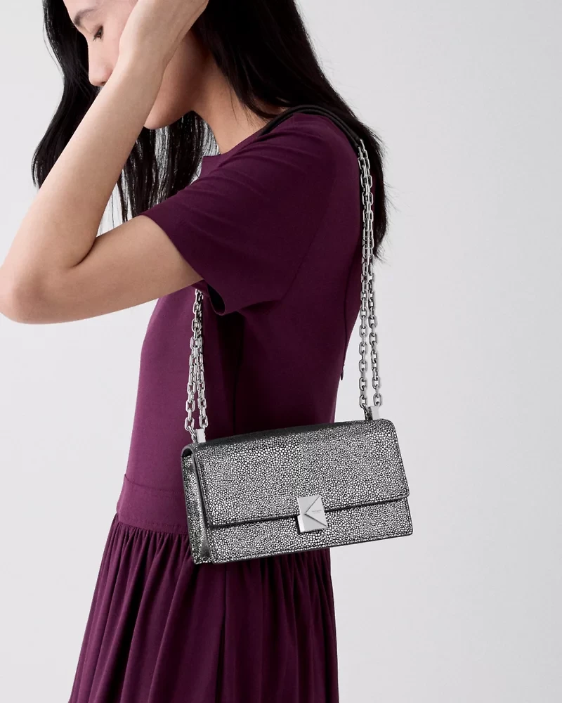 Deco Metallic Dot Suede Mini Crossbody Bag