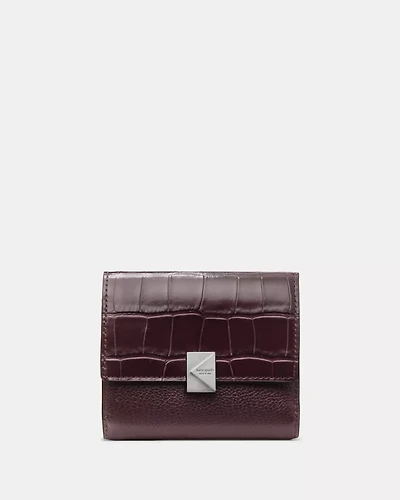 Deco Croc Embossed Small Flap Wallet