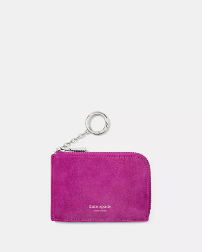 Suede Mini Zip Card Case