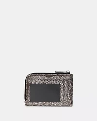 Metallic Dot Suede Mini Zip Card Case
