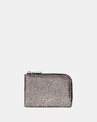Metallic Dot Suede Mini Zip Card Case