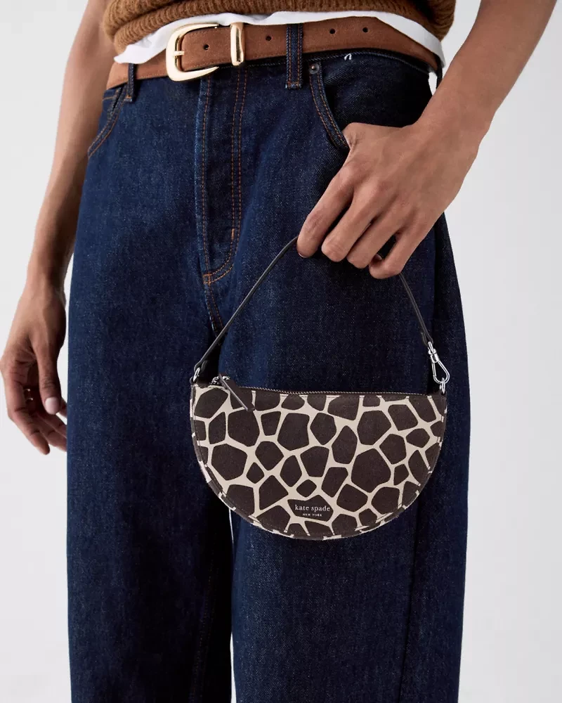Wink Giraffe Suede Wristlet