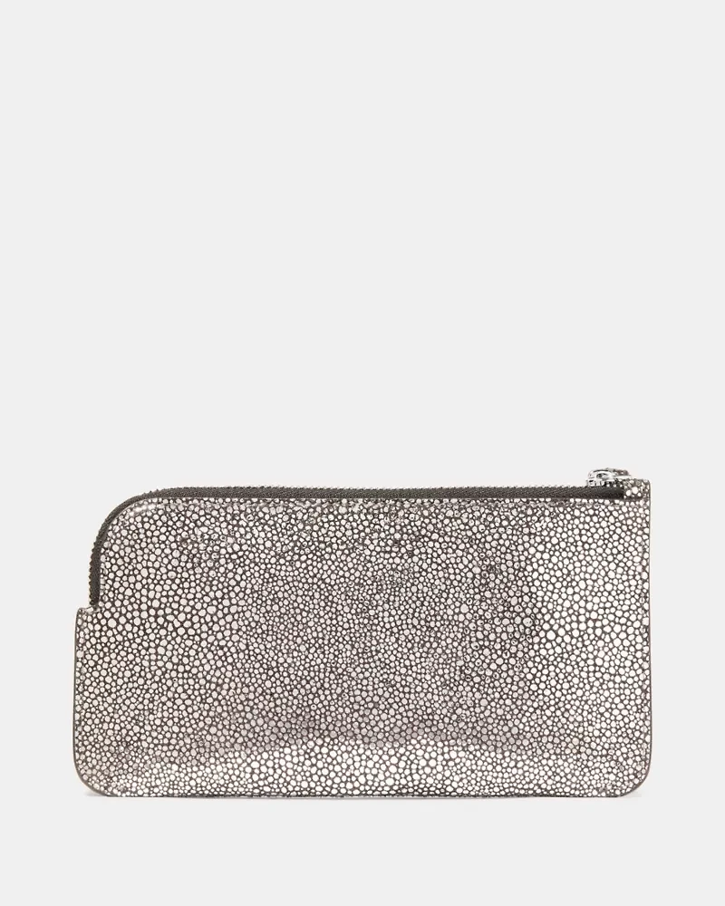 Zippy Metallic Dot Suede Wristlet