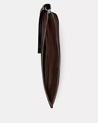 Zippy Suede And Shiny Leather Wristlet