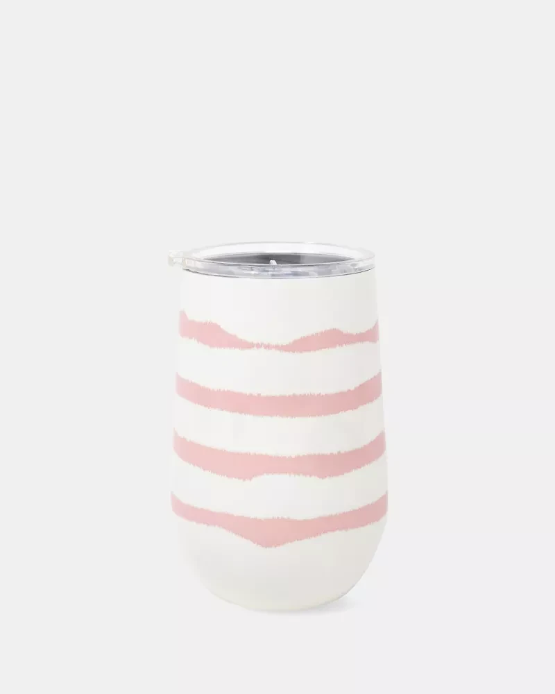 Pink Goddess Stripe Wine Tumbler