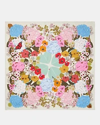 Spade Flower Garden Silk Square Scarf
