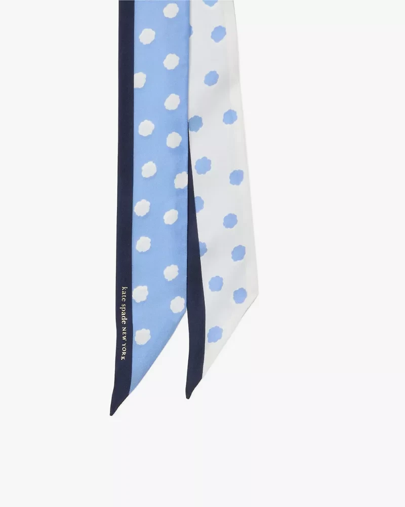 Sea Spray Dot Silk Skinny Scarf