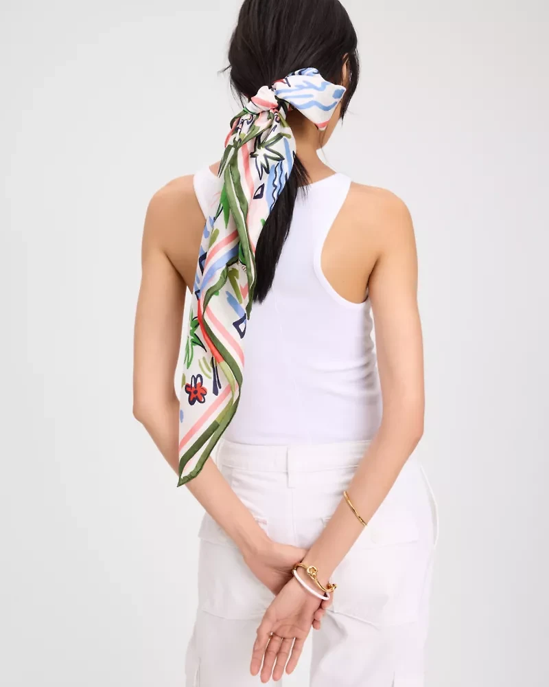 Coastal Scene Silk Square Scarf