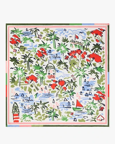 Coastal Scene Silk Square Scarf