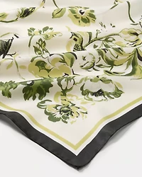 Floral Toile Silk Square Scarf