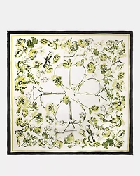 Floral Toile Silk Square Scarf