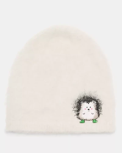 Hedgehog Patch Brushy Beanie