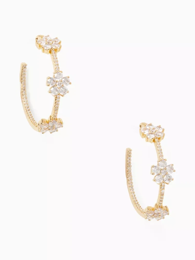 Gleaming Gardenia Flower Hoops