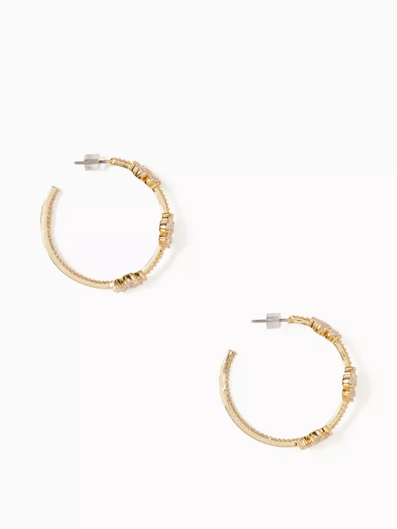 Gleaming Gardenia Flower Hoops